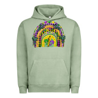 Pigment Oil Green mardi gras rainbow and fleur de lis Urban Hoodie - CowGirlArtShop
