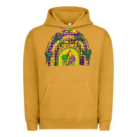 Pigment Peanut Butter mardi gras rainbow and fleur de lis Urban Hoodie - CowGirlArtShop
