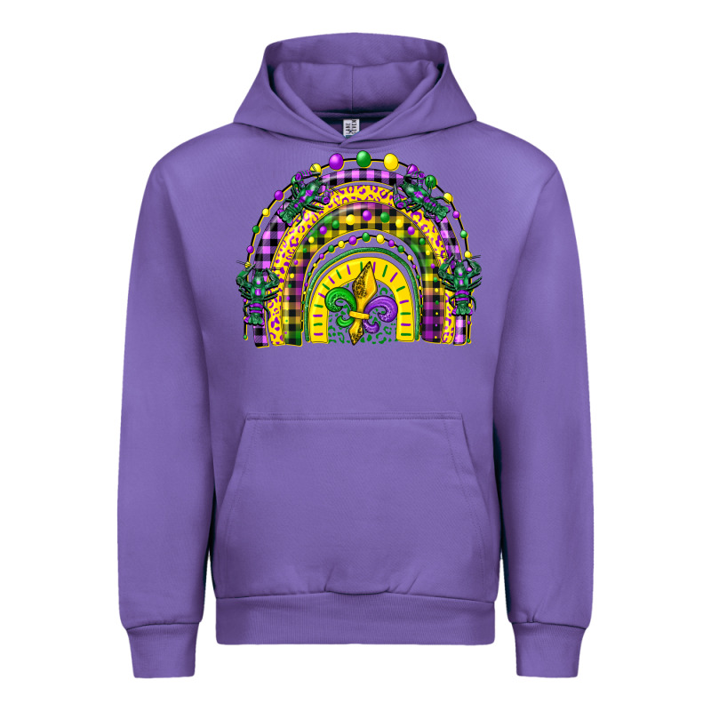 Mardi Gras Rainbow And Fleur De Lis Urban Hoodie by CowGirlArtShop | Teevron