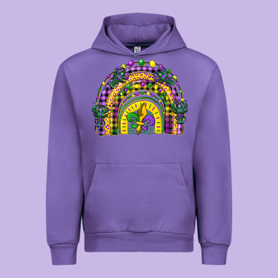 Mardi Gras Rainbow And Fleur De Lis Urban Hoodie Designed By Cowgirlartshop