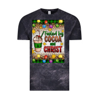 Cloud Black christmas fueled by cocoa and christ Vintage Tee - Artiststas