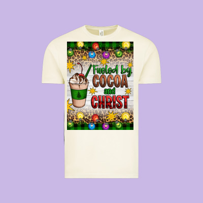 Christmas Fueled By Cocoa And Christ Vintage Tee Designed By Artiststas