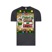 Vintage Black christmas fueled by cocoa and christ Vintage Tee - Artiststas
