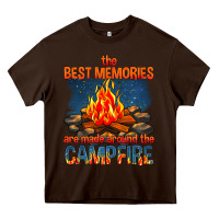 Chocolate Brown the best memories are made around the campfire Heavy Core Tee - texasbilliewilder