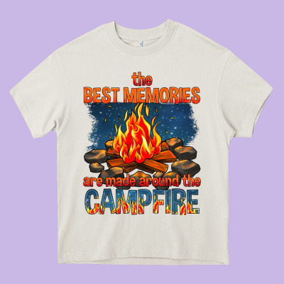 The Best Memories Are Made Around The Campfire Heavy Core Tee Designed By Texasbilliewilder