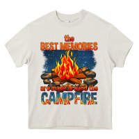 Cream the best memories are made around the campfire Heavy Core Tee - texasbilliewilder