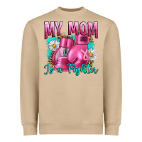Breast Cancer My Mom Is A Fighter Heavyweight Sweatshirt | Teevron