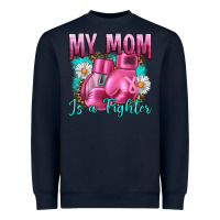 Navy Breast Cancer My Mom Is A Fighter Heavyweight Sweatshirt - Artiststas
