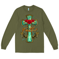 Army Green cross faith Long Sleeve Tee - BarkalooDesign