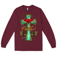 Burgundy cross faith Long Sleeve Tee - BarkalooDesign
