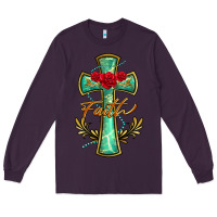 Plum cross faith Long Sleeve Tee - BarkalooDesign