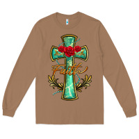 Toasted Coconut cross faith Long Sleeve Tee - BarkalooDesign