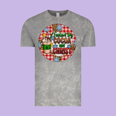 Christmas Fueled By Cocoa And Christ Ornament Vintage Tee Designed By Artiststas