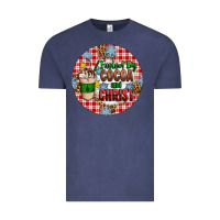 Vintage Denim christmas fueled by cocoa and christ ornament Vintage Tee - Artiststas