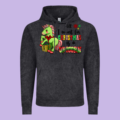 All I Want For Christmas Is A Unicorn Vintage Hoodie Designed By Fadigitalartstudio