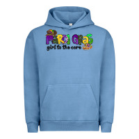 Pigment Pebble Blue mardi gras girl to the core Urban Hoodie - CowGirlArtShop