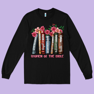 Boho Women Of The Bible Long Sleeve Tee Designed By Jahusdesignshop