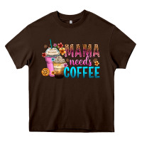 Chocolate Brown mama needs coffee Heavy Core Tee - Zillion Design Studio