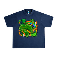 Navy st patricks lips with horseshoe rainbow and shamrocks Urban Heavy Tee - AdoDesignShop