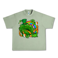 Oil Green st patricks lips with horseshoe rainbow and shamrocks Urban Heavy Tee - AdoDesignShop