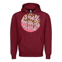 Burgundy small business mama Zipper Hoodie - MaliasSmallBusiness
