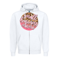 White small business mama Zipper Hoodie - MaliasSmallBusiness