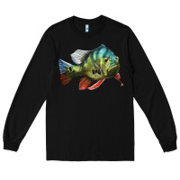 Black Peacock Bass Illustrations Long Sleeve Tee - LillyAllenDesigns