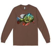 Chestnut Peacock Bass Illustrations Long Sleeve Tee - LillyAllenDesigns