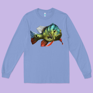 Peacock Bass Illustrations Long Sleeve Tee Designed By Lillyallendesigns