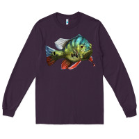 Plum Peacock Bass Illustrations Long Sleeve Tee - LillyAllenDesigns