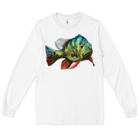White Peacock Bass Illustrations Long Sleeve Tee - LillyAllenDesigns
