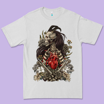 Premium Tee floral skeleton