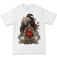White floral skeleton Premium Tee - RanaPortraitStore