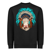 Black hereford indian headdress Heavyweight Sweatshirt - JahusDesignShop