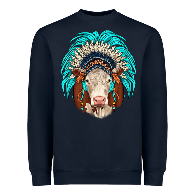 Hereford Indian Headdress Heavyweight Sweatshirt by JahusDesignShop | Teevron