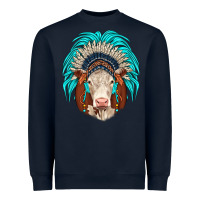 Navy hereford indian headdress Heavyweight Sweatshirt - JahusDesignShop