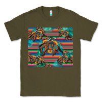 Army Green bucking bronco serape turquoise Classic Tee - Artiststas
