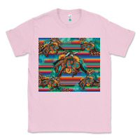 Bubblegum Pink bucking bronco serape turquoise Classic Tee - Artiststas