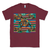Burgundy bucking bronco serape turquoise Classic Tee - Artiststas
