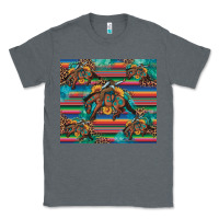 Charcoal Heather bucking bronco serape turquoise Classic Tee - Artiststas