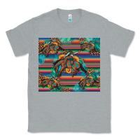 Heather Grey bucking bronco serape turquoise Classic Tee - Artiststas