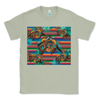 Matcha bucking bronco serape turquoise Classic Tee - Artiststas