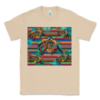 Mushroom bucking bronco serape turquoise Classic Tee - Artiststas