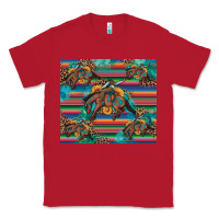 Red bucking bronco serape turquoise Classic Tee - Artiststas