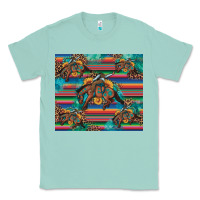 Seafoam bucking bronco serape turquoise Classic Tee - Artiststas