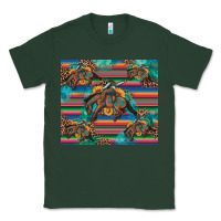 Sports Green bucking bronco serape turquoise Classic Tee - Artiststas