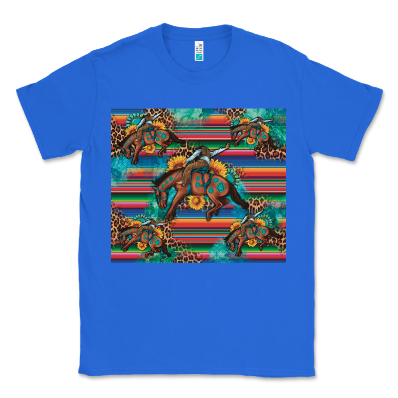 Bucking Bronco Serape Turquoise Classic Tee by Artiststas | Teevron