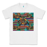 White bucking bronco serape turquoise Classic Tee - Artiststas