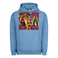Pigment Pebble Blue mardi gras gnome Urban Hoodie - CowGirlArtShop