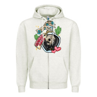 Oatmeal Heather cowboy tears Zipper Hoodie - MaliasSmallBusiness